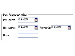 Record details regarding energy performance certificates and be reminded when they